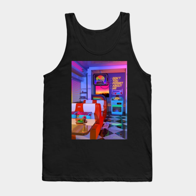 Retrowave Dine & Dream Tank Top by dennybusyet